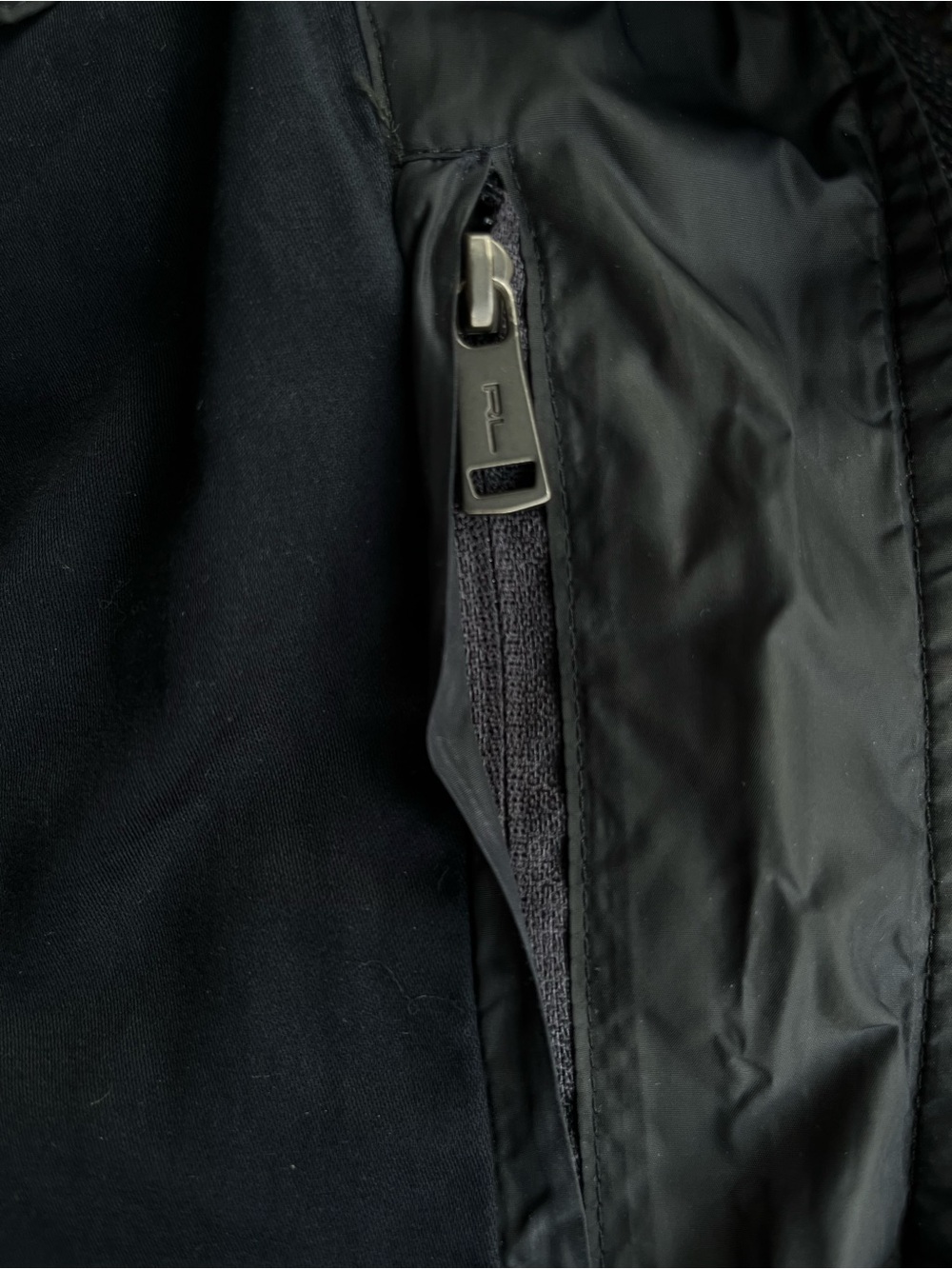 Polo by Ralph Lauren Black Quilted Bomber/Moto Jacket-XL - Picture 4 of 14